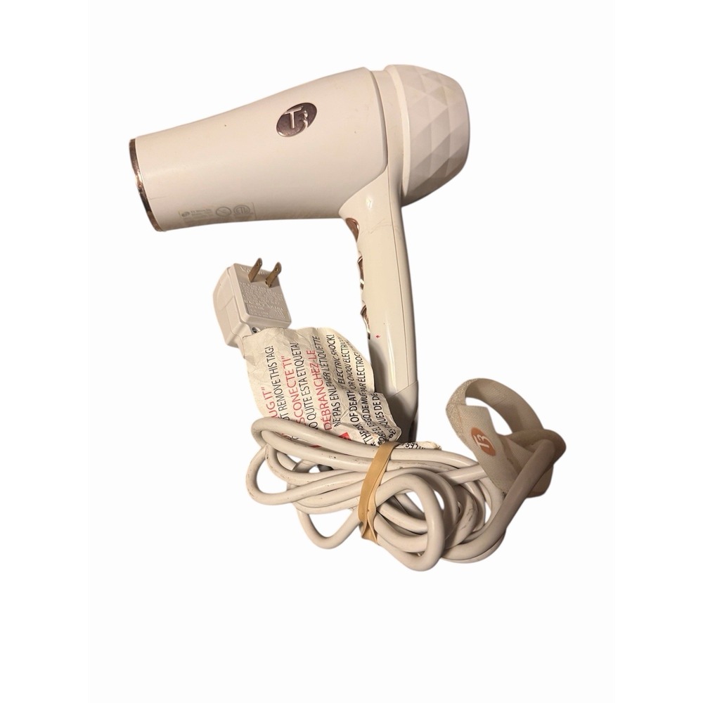 T3 Micro Hair Dryer‎ Model 73871 White Rose Gold Blow Dryer Compact GFCI Salon